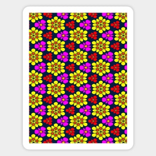 Yellow and Pink Flower Pattern Magnet